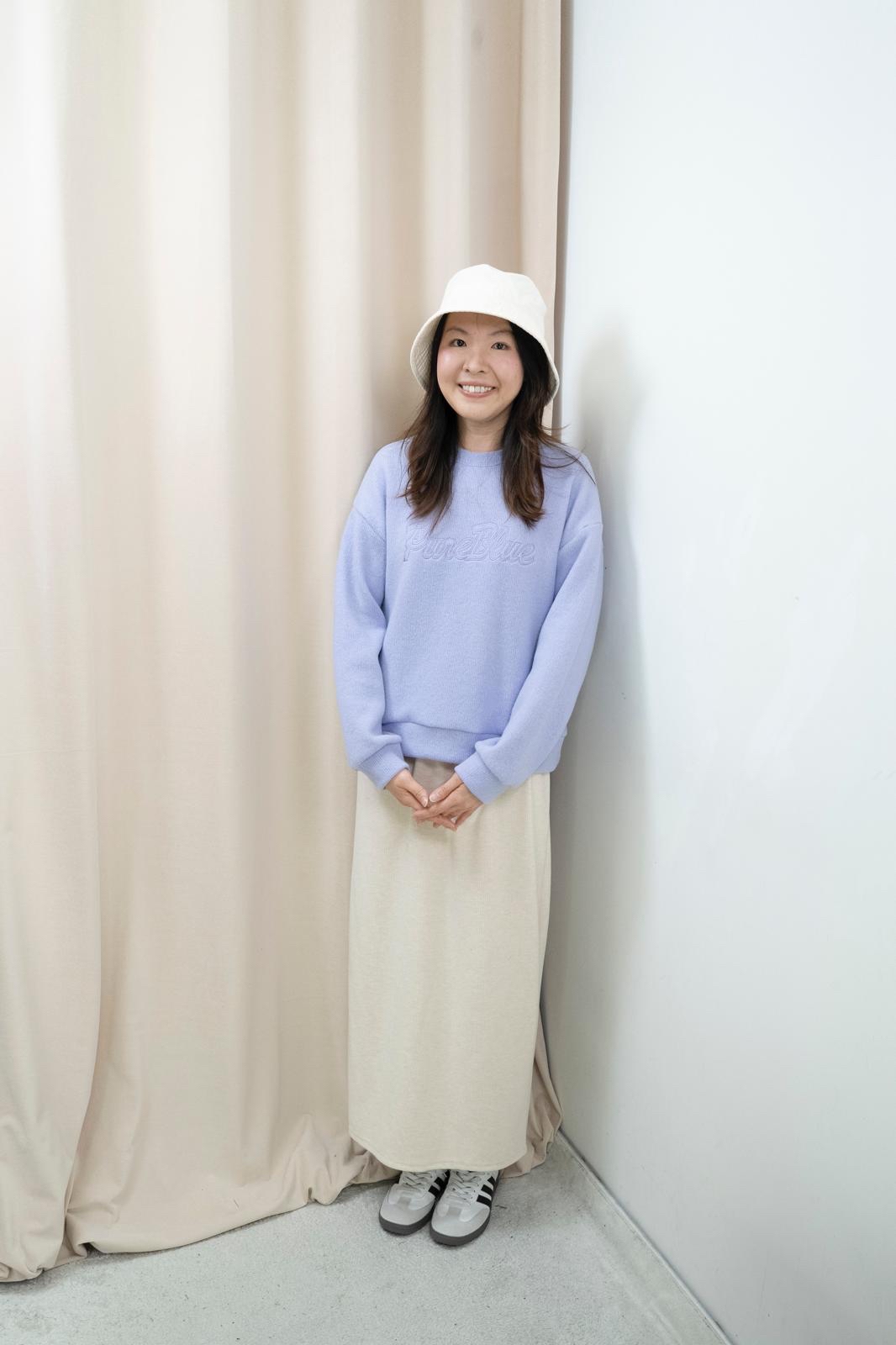 可機洗免燙軟糯文字上衣（淡紫色）