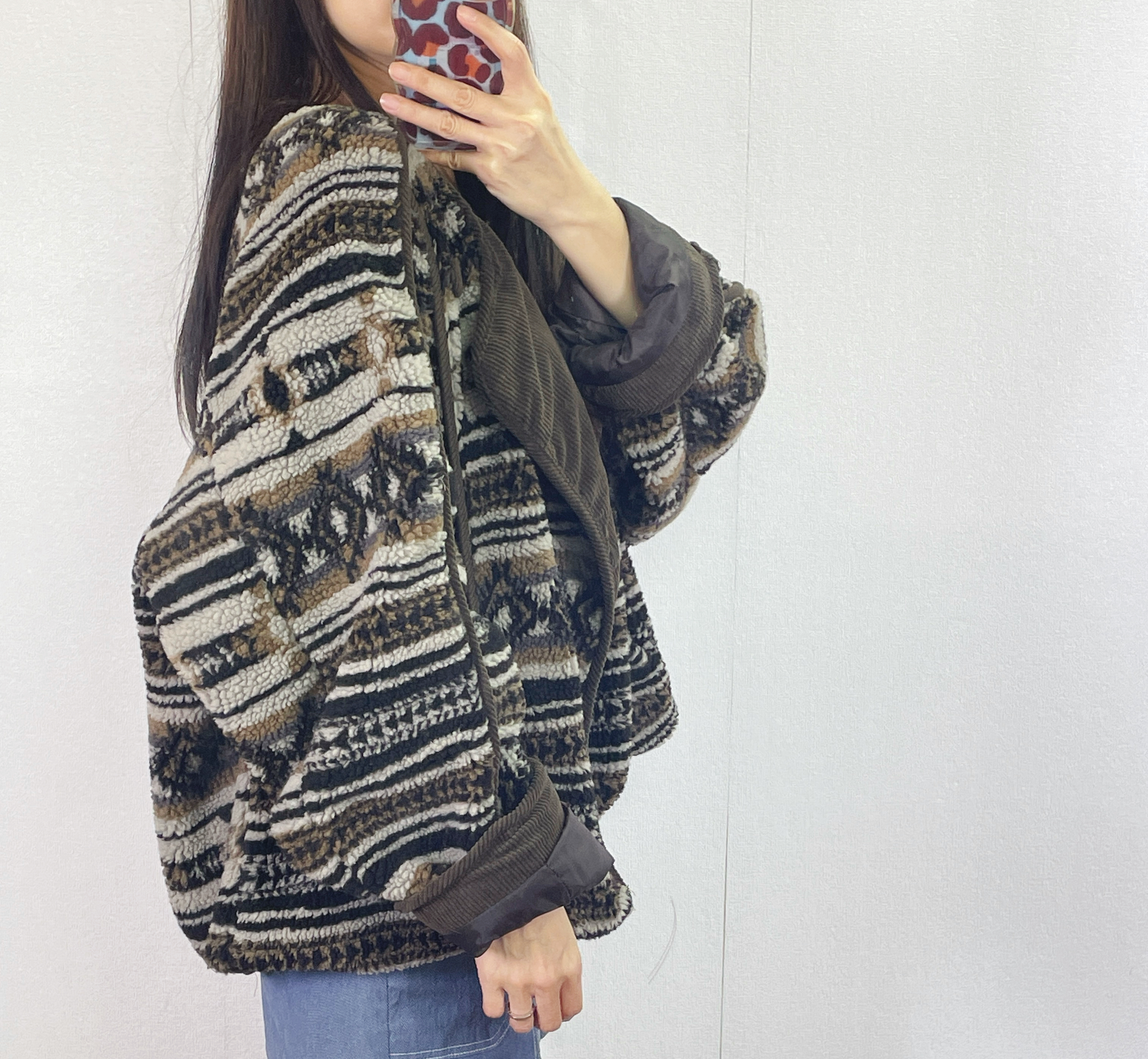 K5547 民族花羊羔毛外套