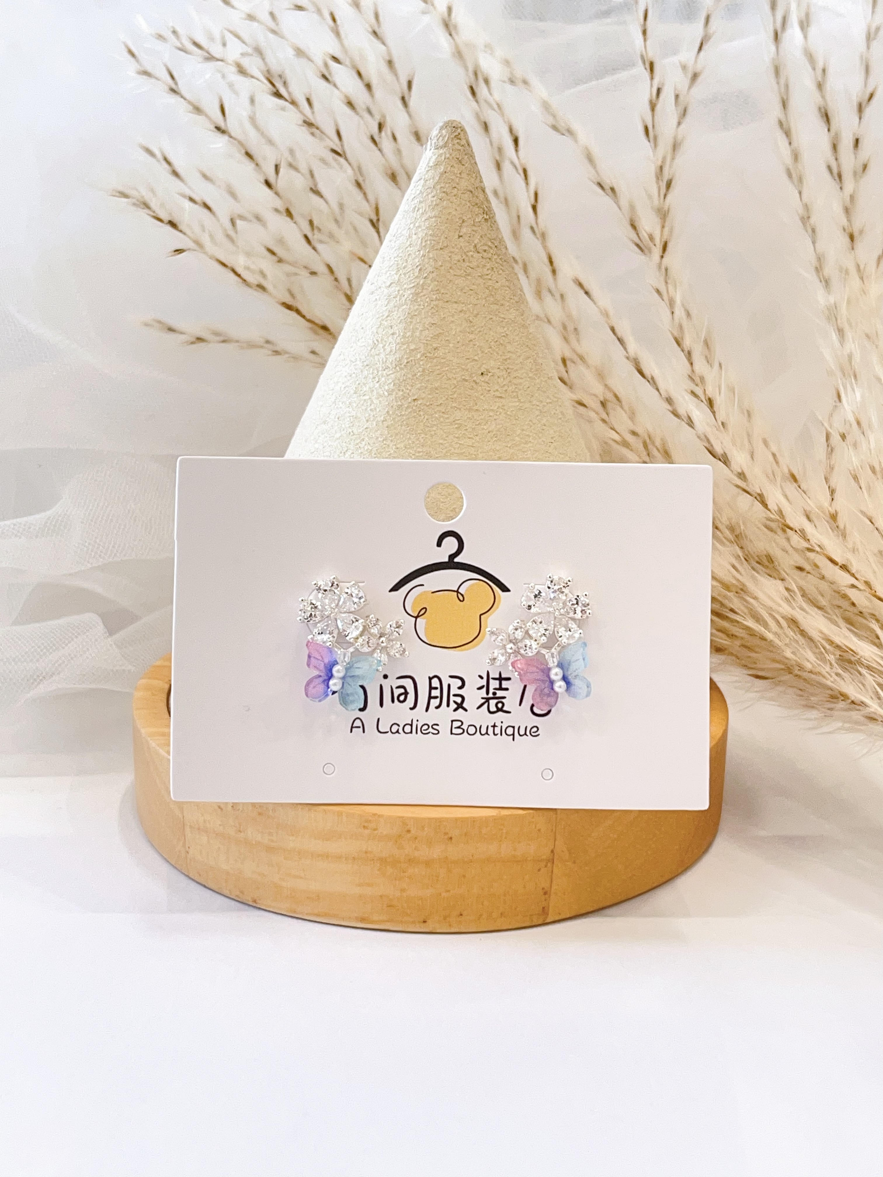 炫彩小花蝴蝶耳环