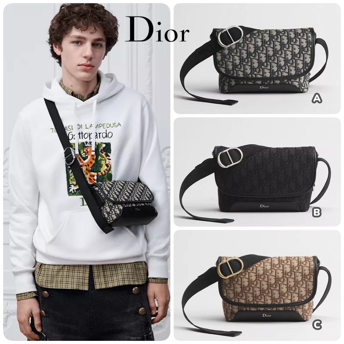 【頂級】Mini Dior Jett Messenger Bag with Flap 翻蓋郵差袋