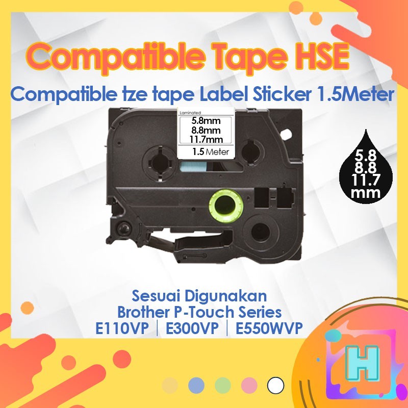 Hse-211 221 231 label tape compatible Heat Shrink Tube Tapes Sticker Label printer PT-E310BTVP PT-E560BTVP Tape Sticker