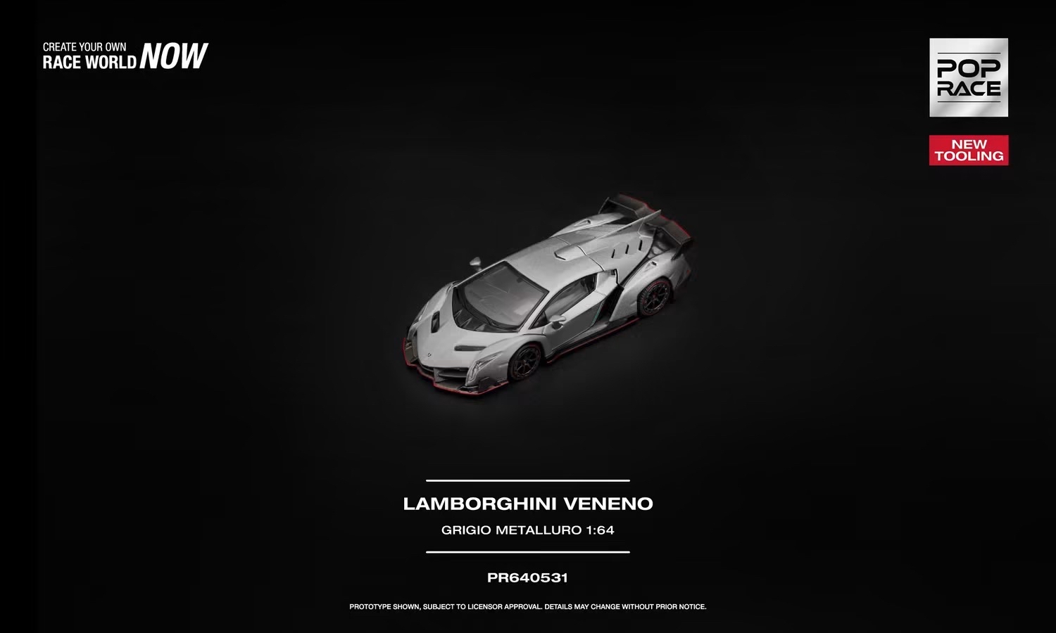 (預訂 Pre Order) Poprace (PR640531) LAMBORGHINI VENENO GRIGIO METALLURO