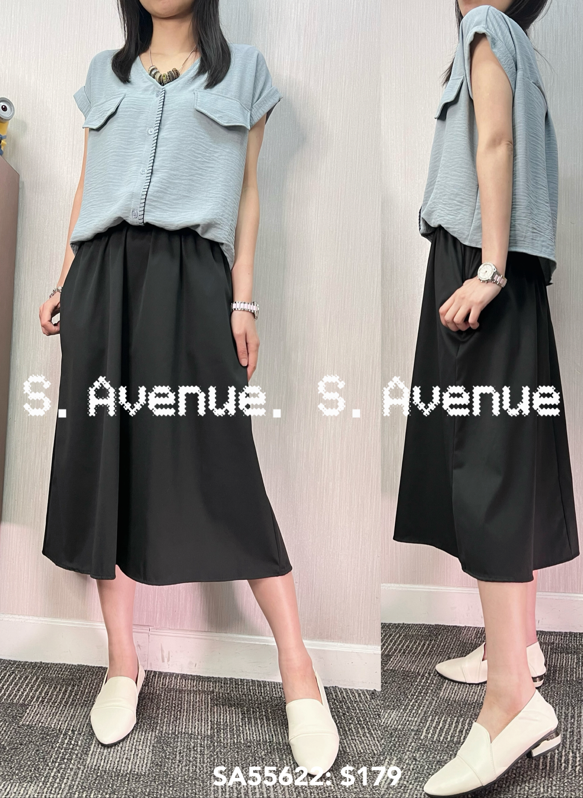 SA55622: V領上shirt下西布op