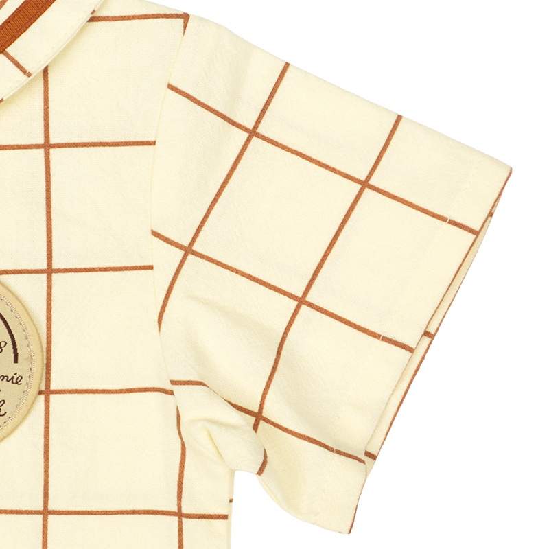 🇯🇵預訂 日本直送🇯🇵Winnie the pooh小熊維尼貼章格紋短袖水手領上衣