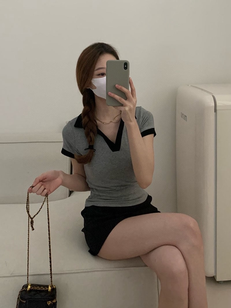 Casual Polo T-shirt 休闲翻领撞色Polo T恤 ( 3 colour )