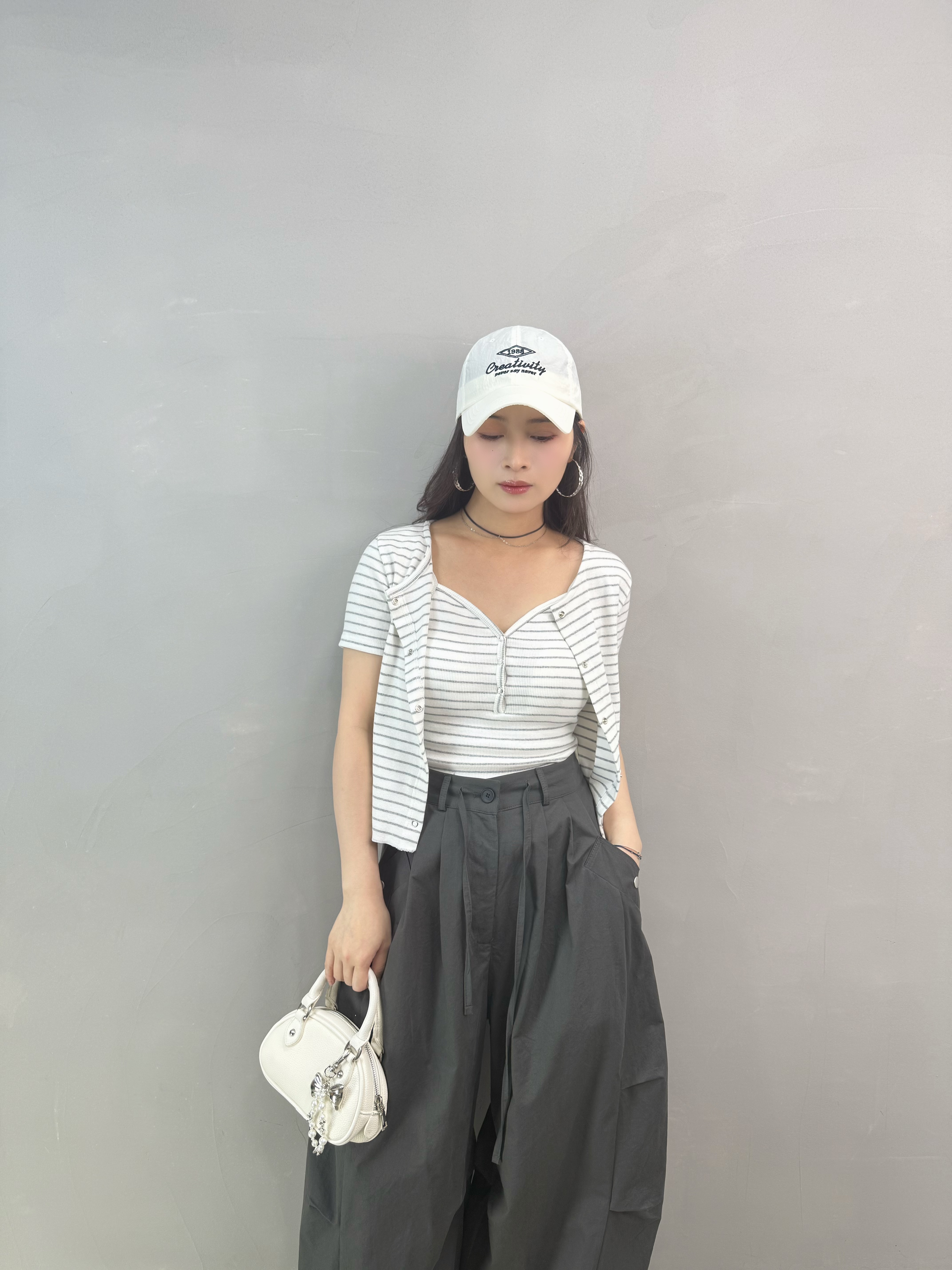 W77 橫間吊帶bra top+外套Set