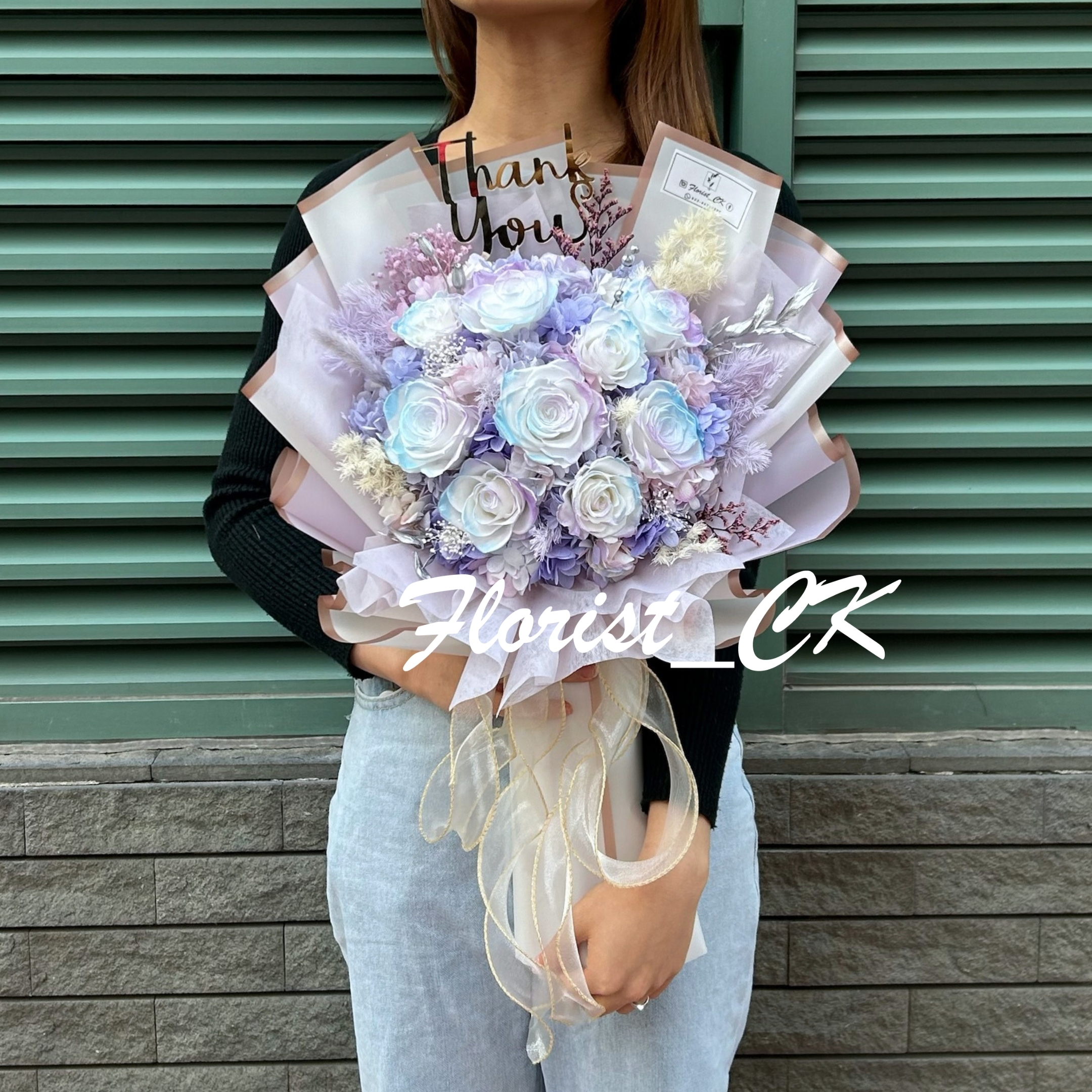 Fantasy Blue & Purple｜永生玫瑰花束 (3 朵 / 6 朵 / 9 朵 / 12 朵； 預訂款)