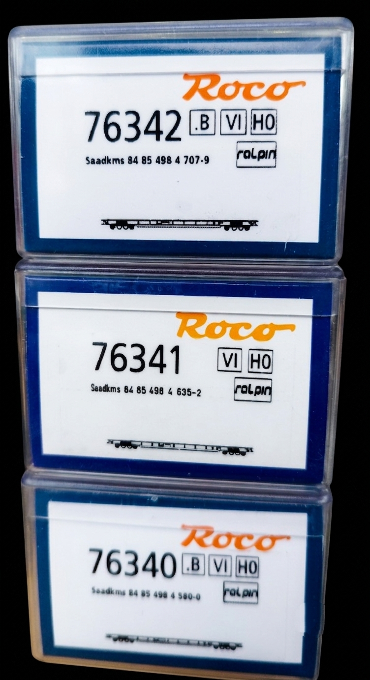 Roco SBB Ralpin Flat car 低底盤貨車模型（貨號 76340、76341、76342