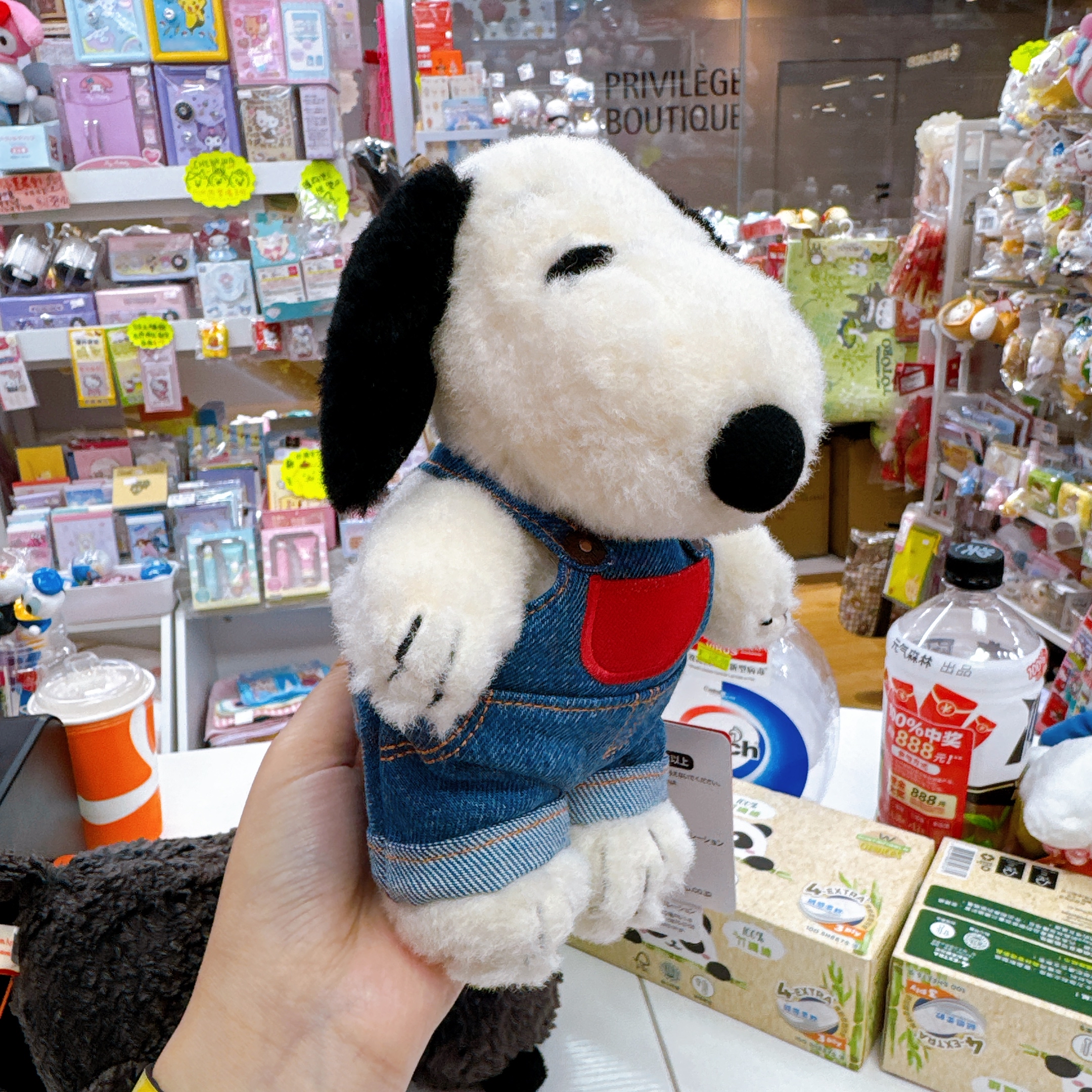 日本直送日本版 snoopy黑色大公仔/snoopy edwind牛仔布公仔 