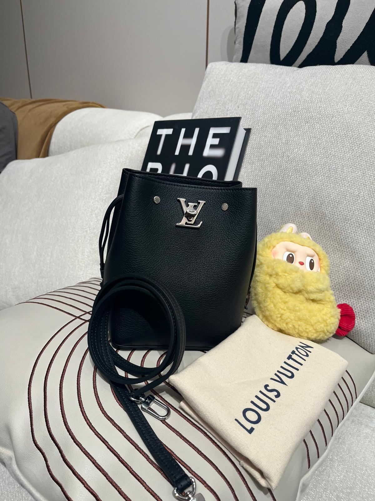 LV Nano Lockme Bucket Calfskin 100%Authentic, 98%New ✅NFC✅Dust bag