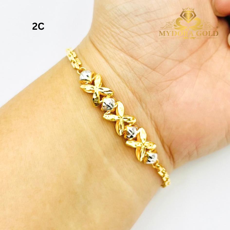 MYDORA Rantai Tangan Sauh Fesyen Bunga Marissa l EMAS 916/22K