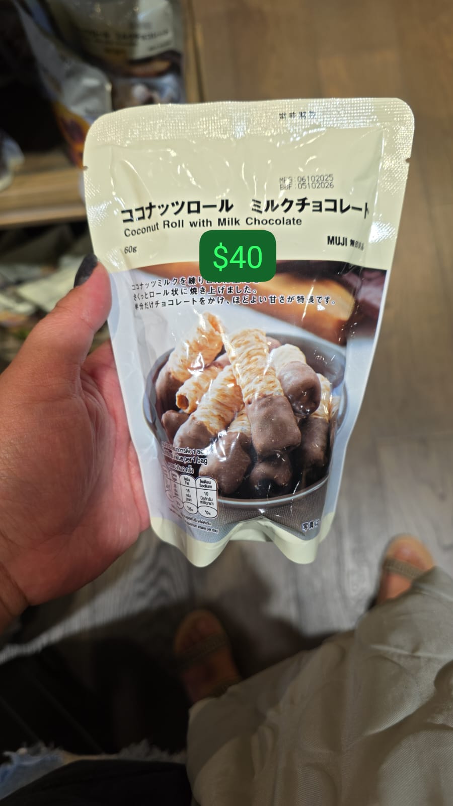 coconut roll with milk chocolate