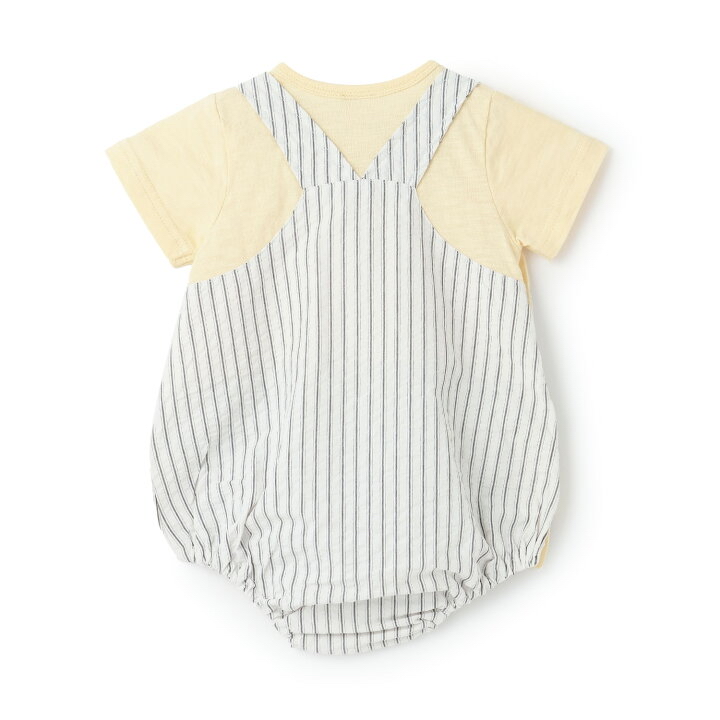 🇯🇵預訂 日本直送🇯🇵Petit Main兩色格紋條紋口袋吊帶短袖包屁衣