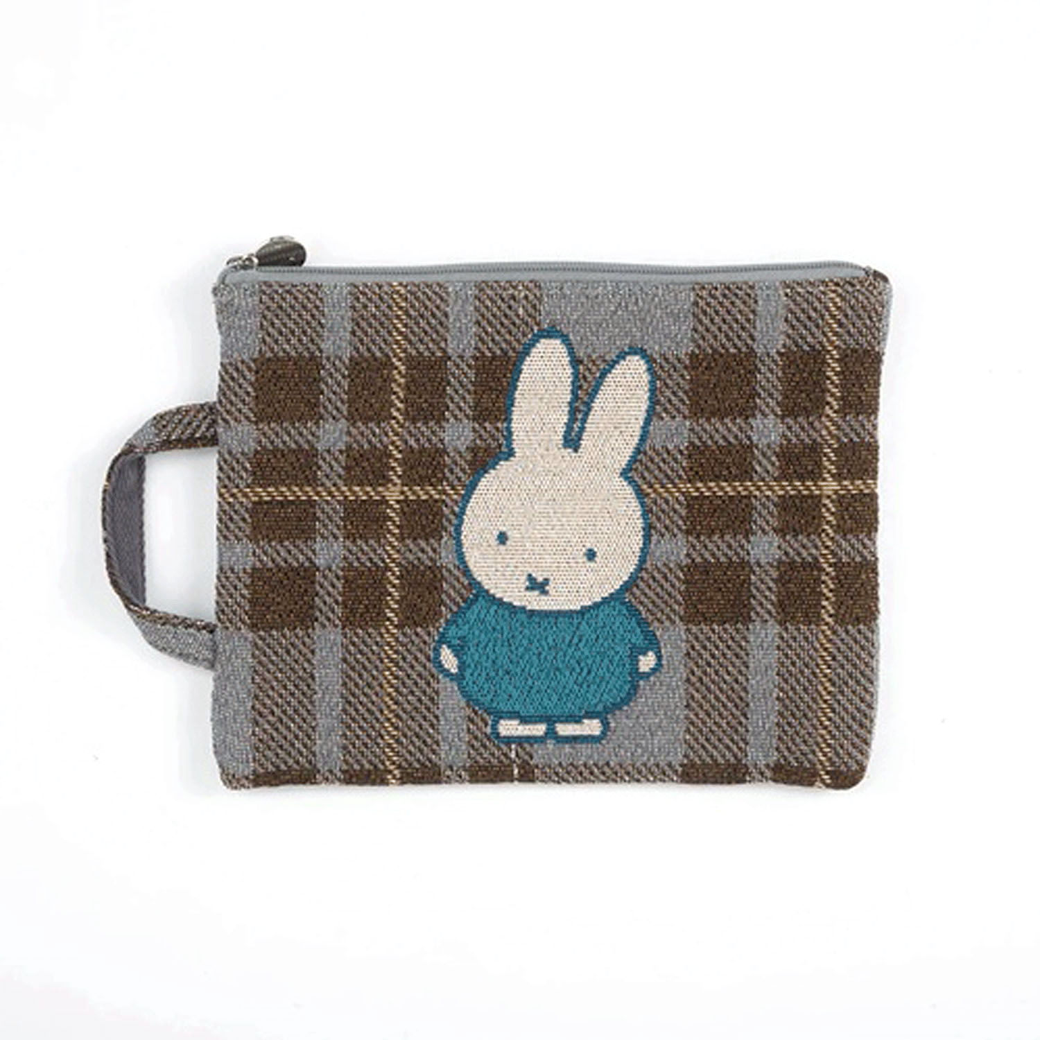Miffy - 格紋多功能收納包 (藍色小狗款)