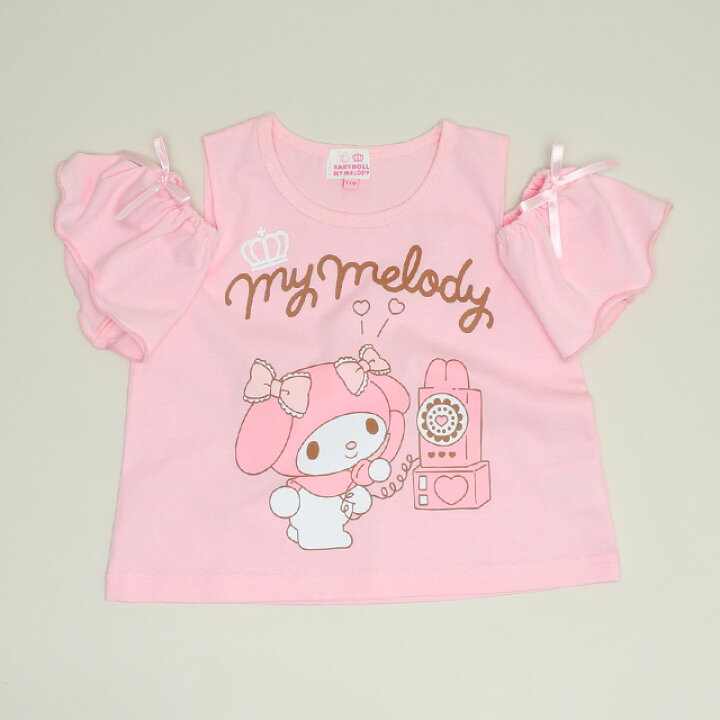 🇯🇵預訂 日本直送🇯🇵Babydoll x Sanrio系列四色人物印花絲帶露肩短袖T恤