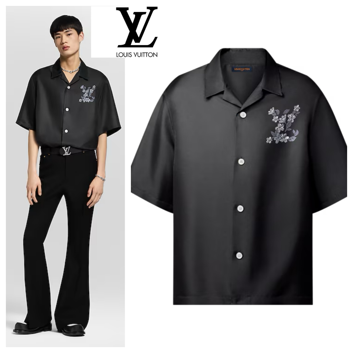 【頂級】LV 天絲花朵印花標誌短袖恤衫