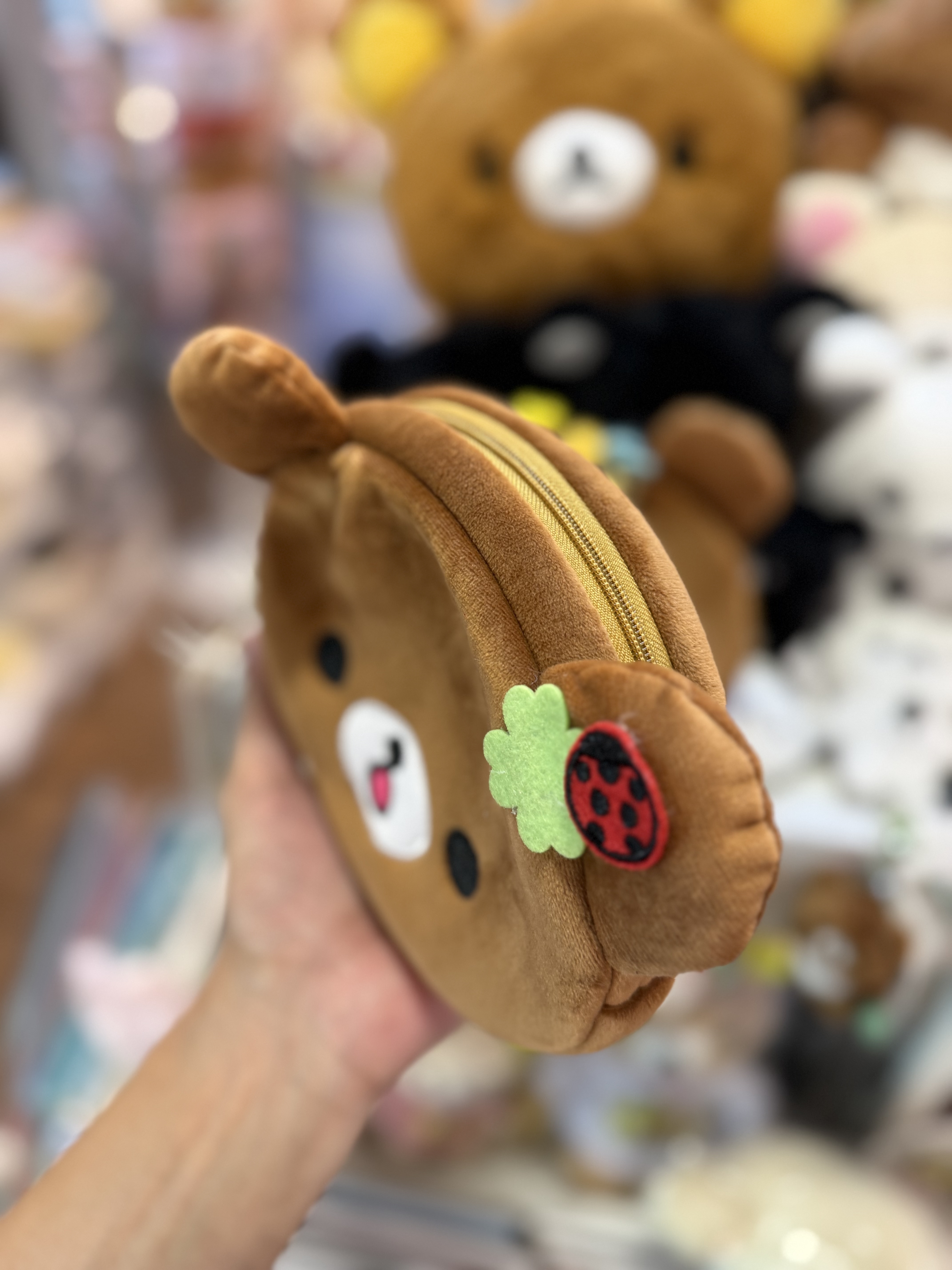 《現貨》全新日本限定小熊10週年紀念系列 茶小熊頭型化妝袋