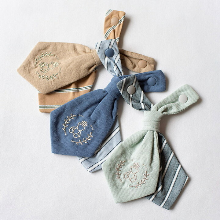 🌸預訂 日本直送🌸🇯🇵Mocmof三色假兩件小熊刺繡領巾禮服長袖連身服