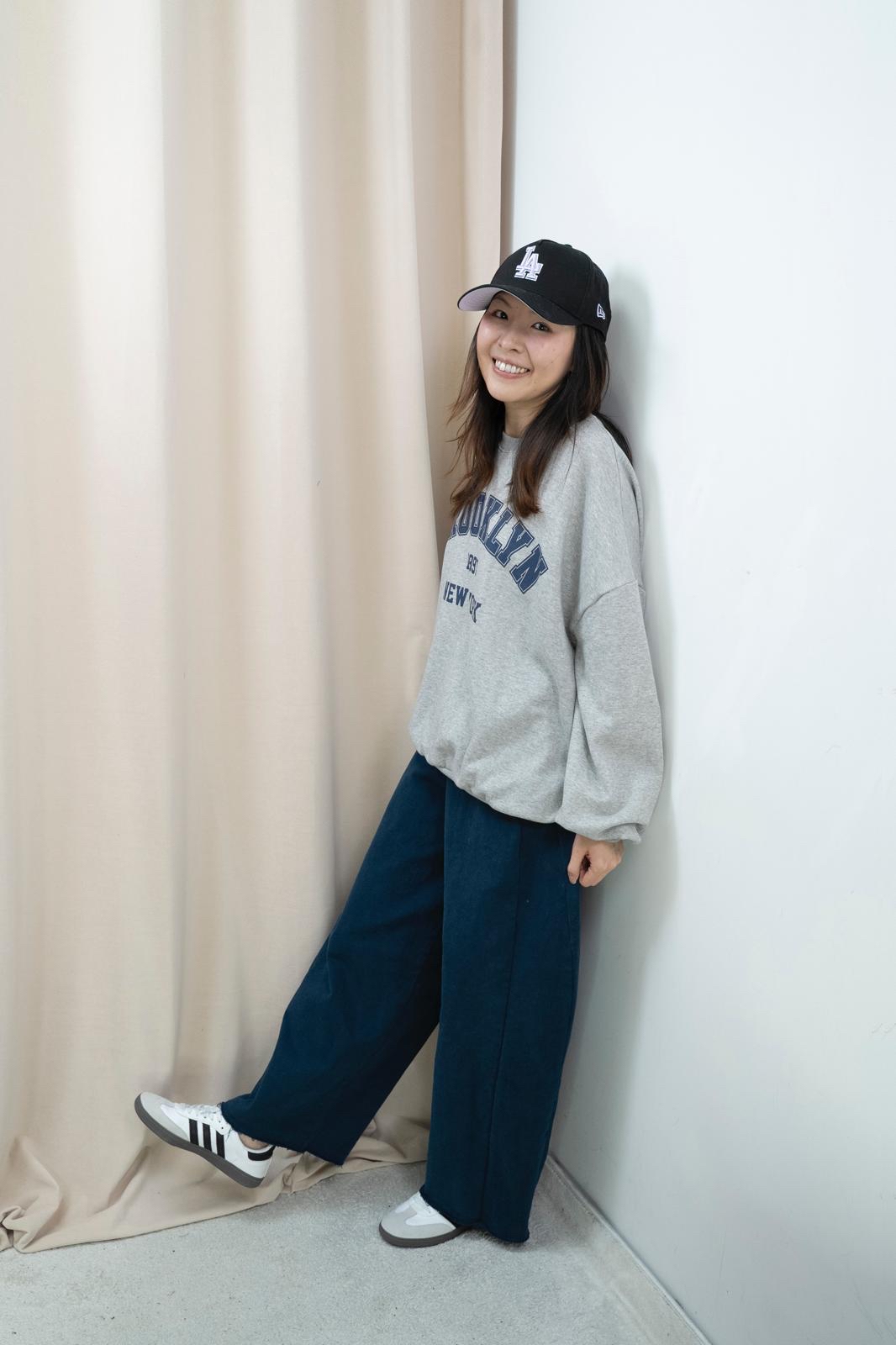 加絨有型文字衞衣（灰色）