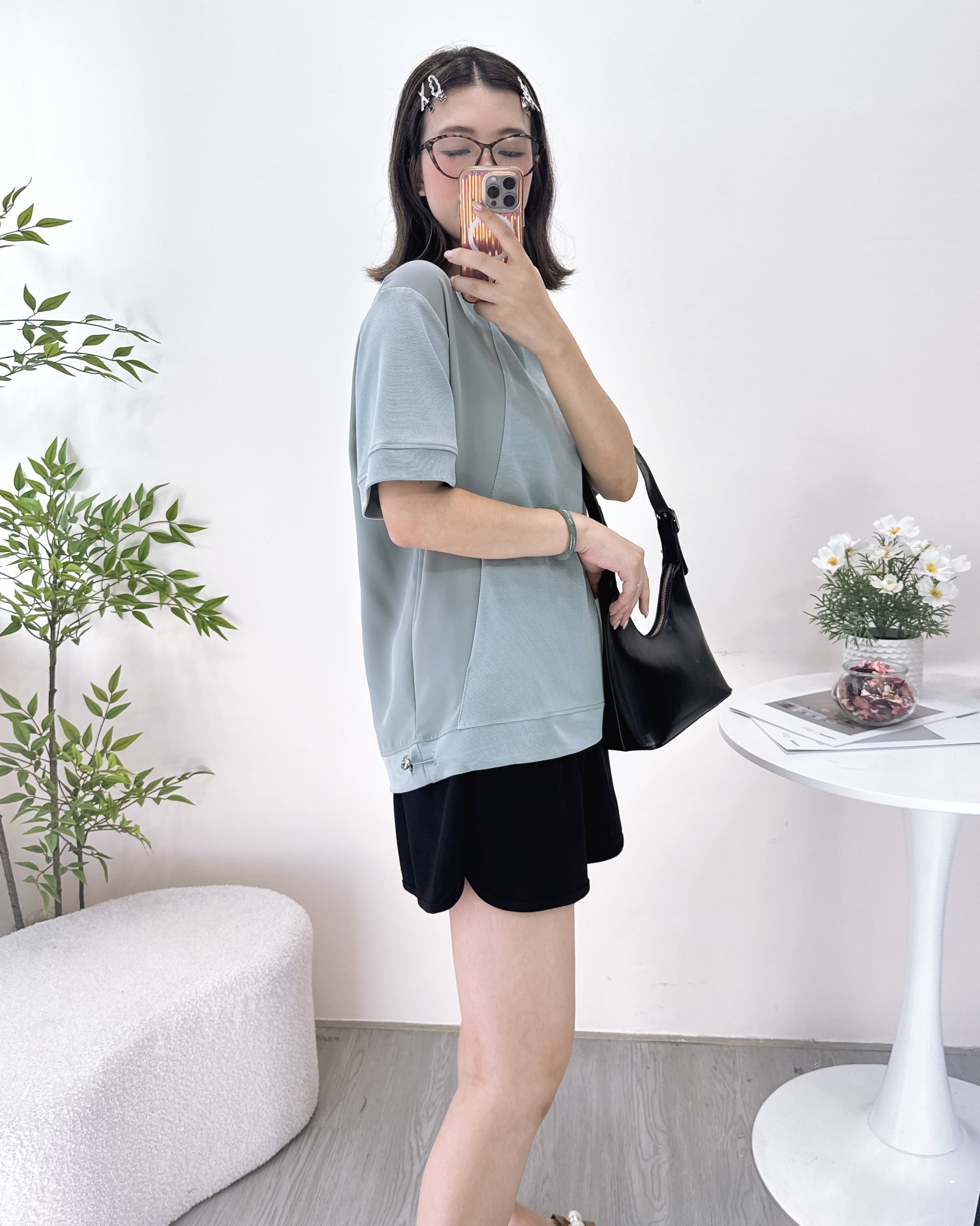 拼布雙袋可索繩休閒上衣 3色