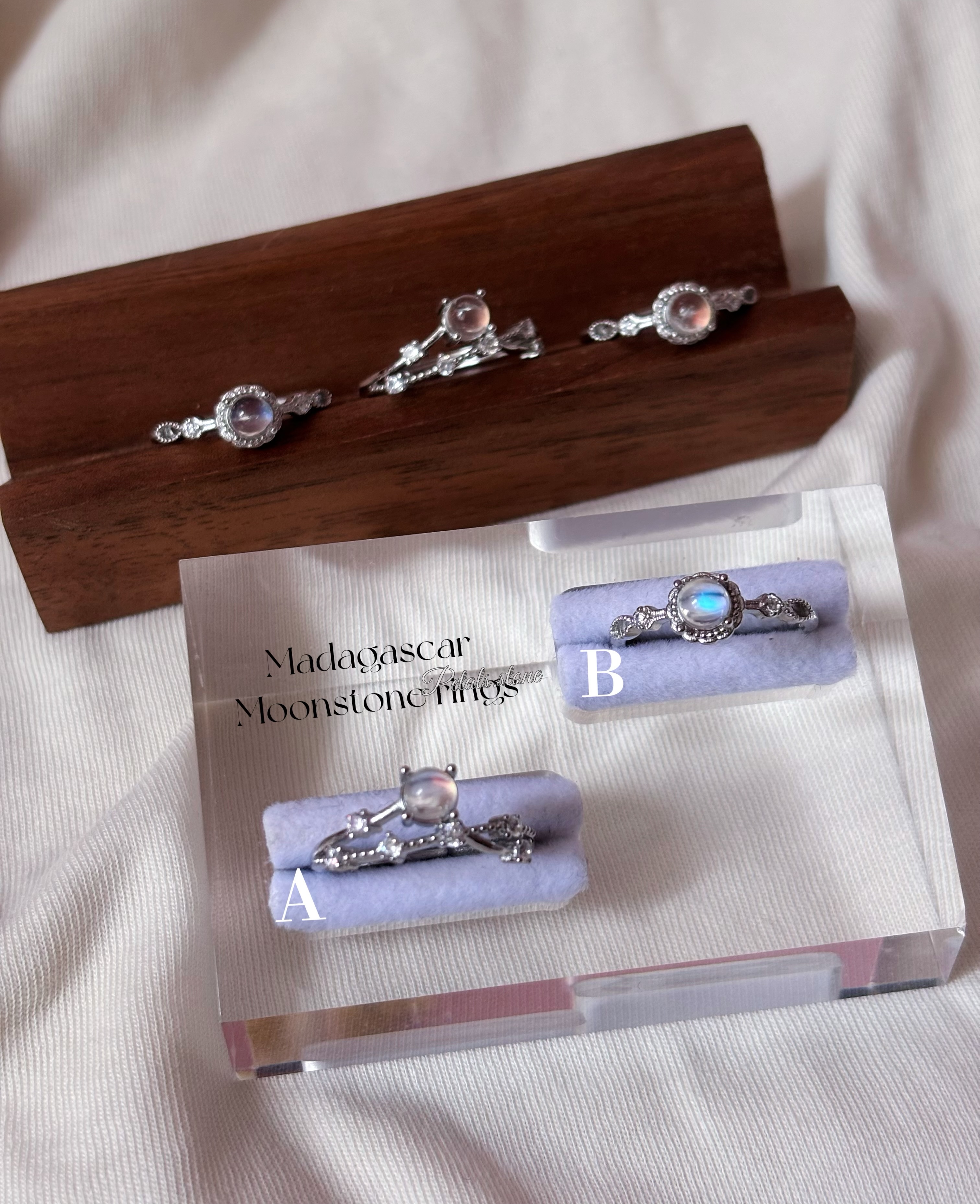 🌙Madagascar Moonstone Ring｜馬島月亮石戒指💍