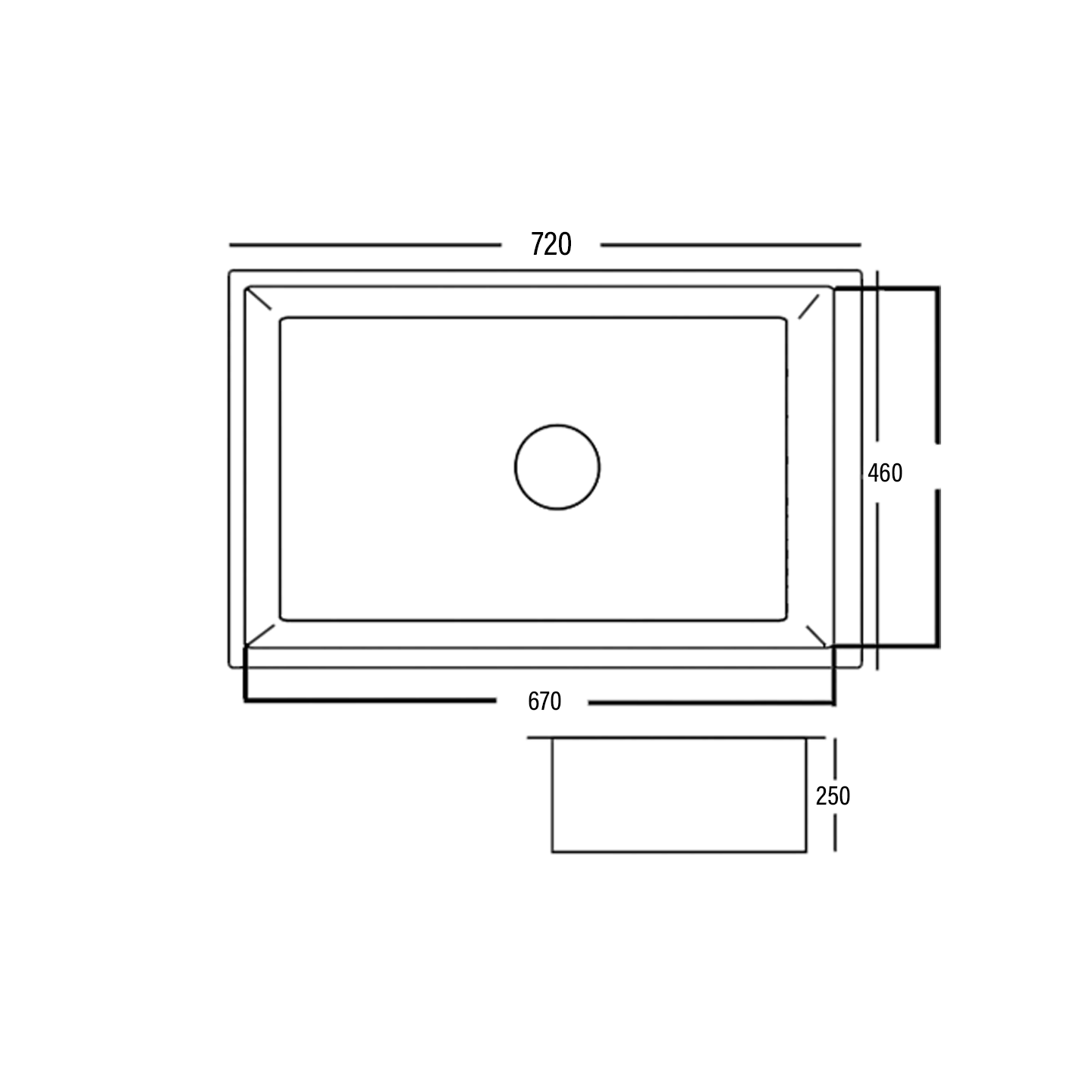 Otosani Stainless Steel Nano Black Single Bowl Kitchen Sink (4842-Nb#) OTO4842NB
