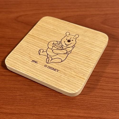 Winnie the Pooh木製方型杯墊