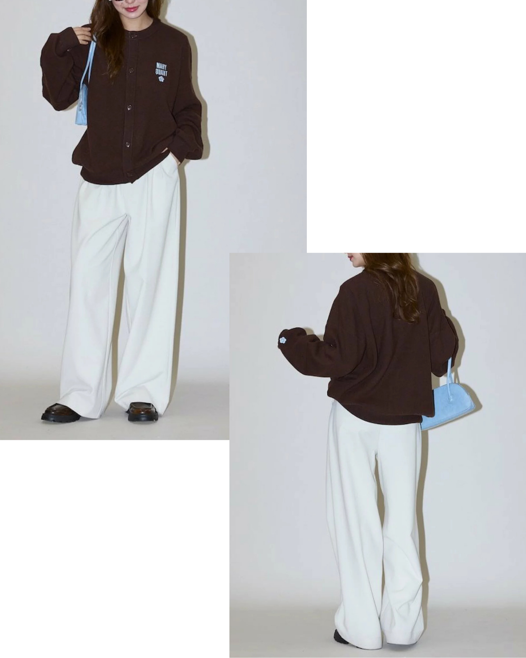 日本代購【 2026新產品 日本直送  MARY QUANT × PUBLUX 限量別注 男女通用 標誌撞色圓領針織冷衫外套 Unisex Bespoke Logo Crew Neck Knit Cardigan 】