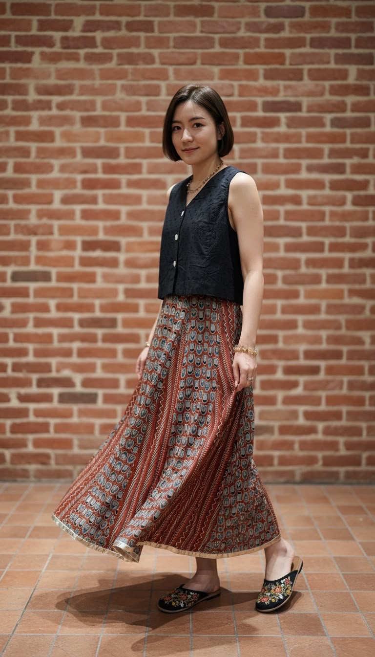 2615 Brick Red 16 cloth Skirt 37"