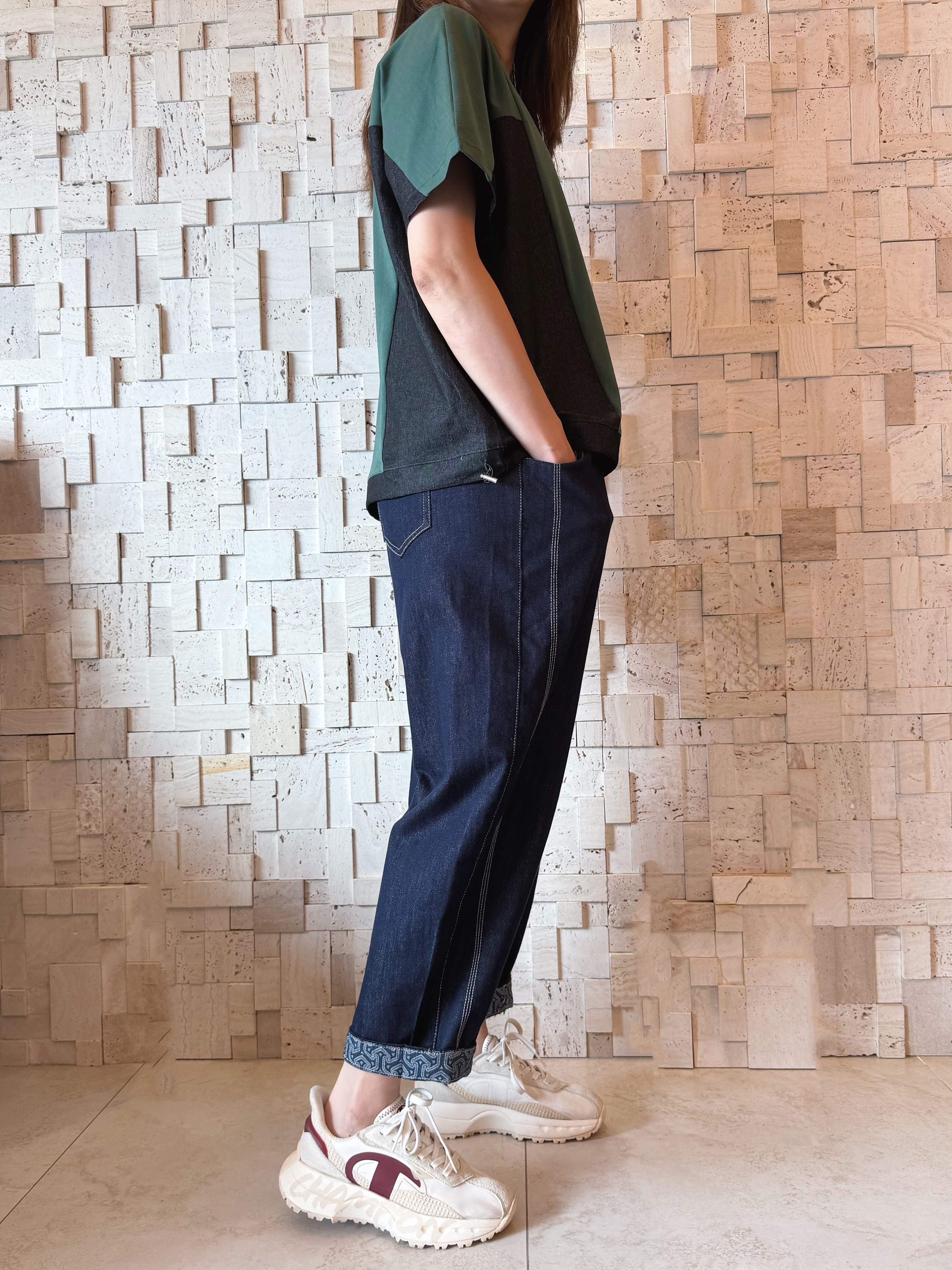 #2099 拼色拼布Top