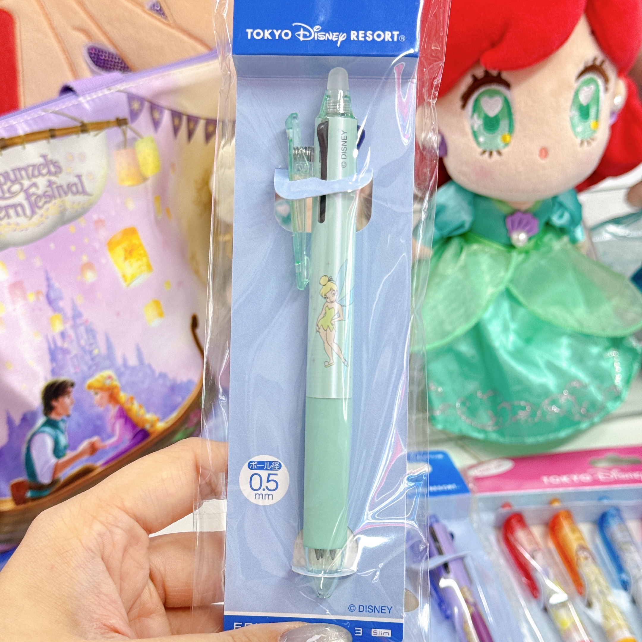 日本直送東京迪士尼小仙子公主三色擦擦筆