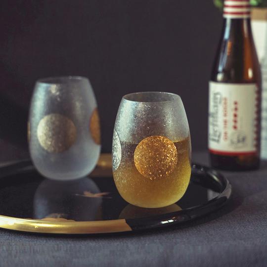 日本製 Ishizuka Glass 石塚硝子 日月磨砂玻璃杯套裝