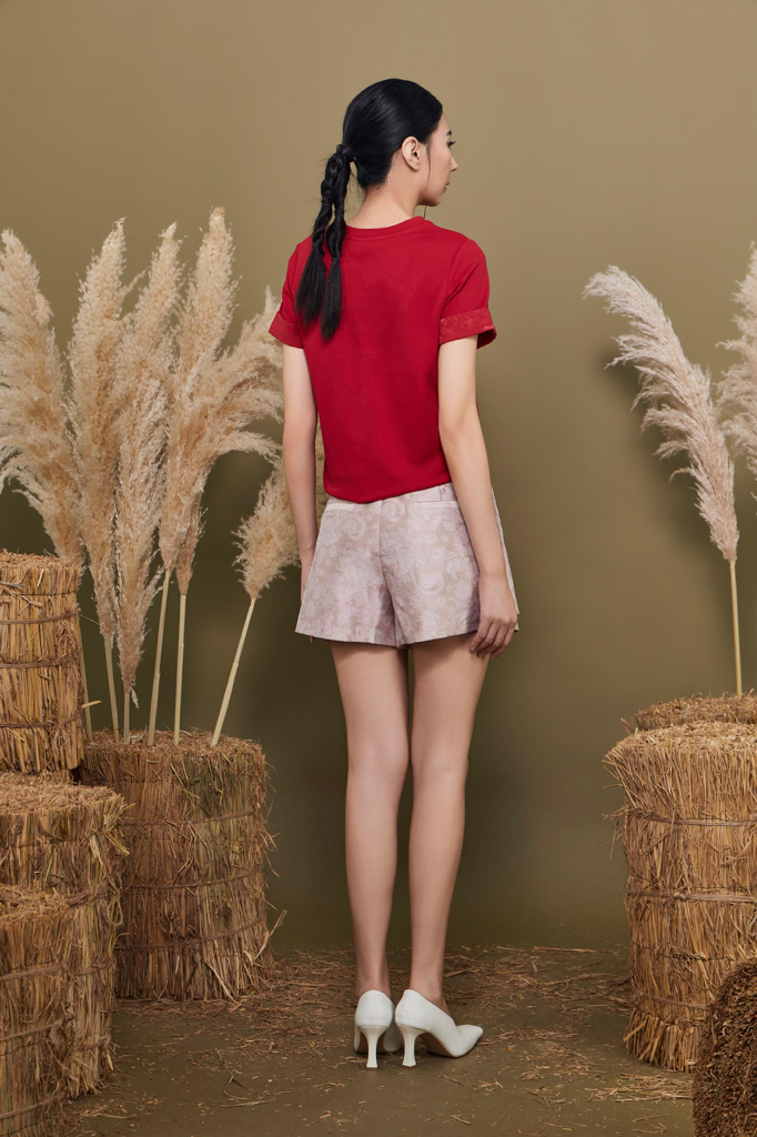 CB2788 Oriental Blossom Cotton Knit Top