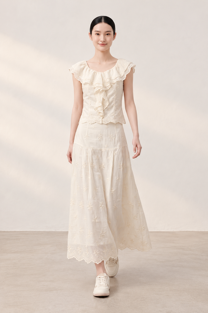 2186BB Ruffle Eyelet Blouse