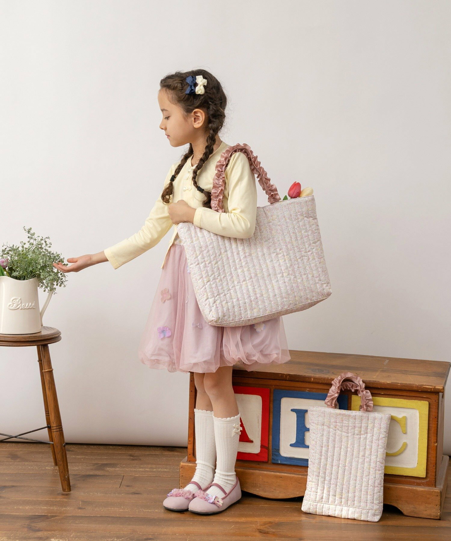 🆕【⭐訂購⭐】🇯🇵日本直送 🌀panpantutu x #Melody / #Cinnamoroll 荷葉邊絲帶手柄 #功課袋🌀 [ELBD-0019][260227]