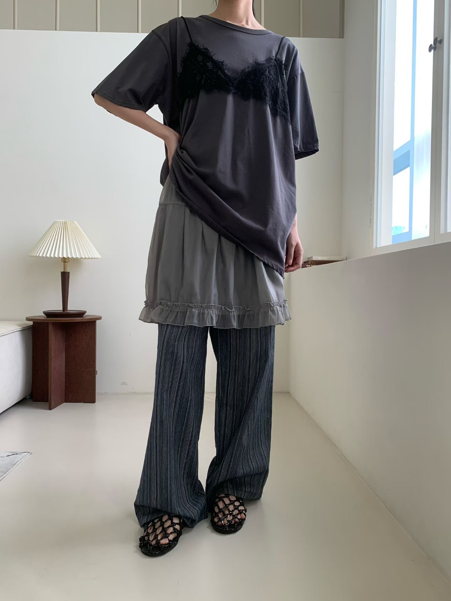 221324 假Lace Top Tee