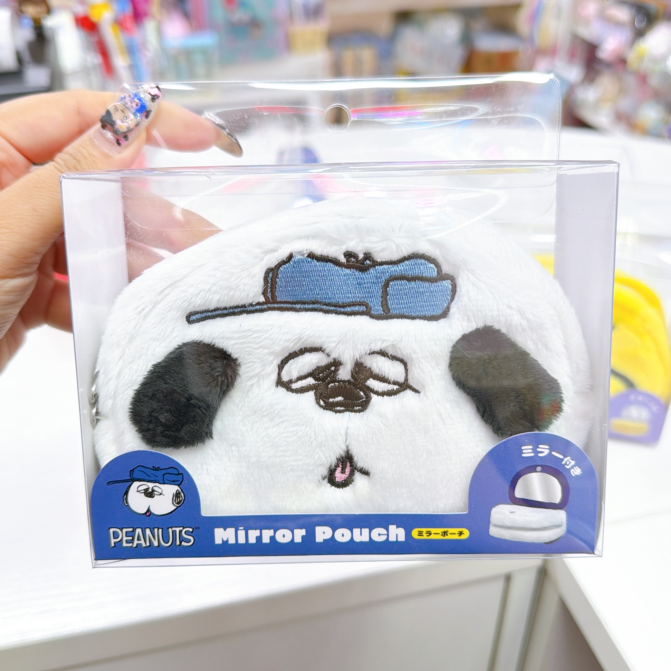 日本直送新款snoopy 化妝袋連鏡
