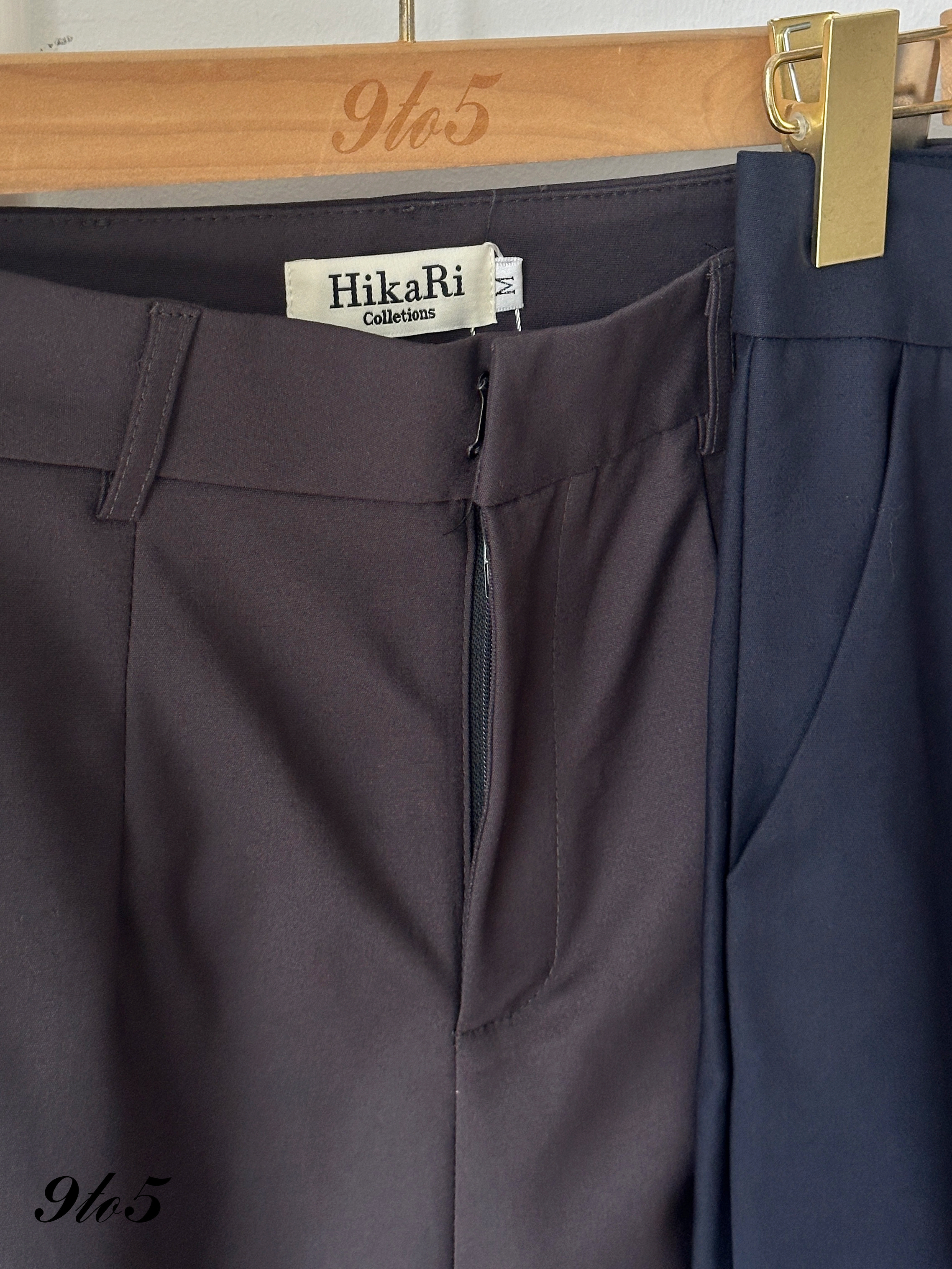 S1930 Long Straight Pants - Blue & Grey