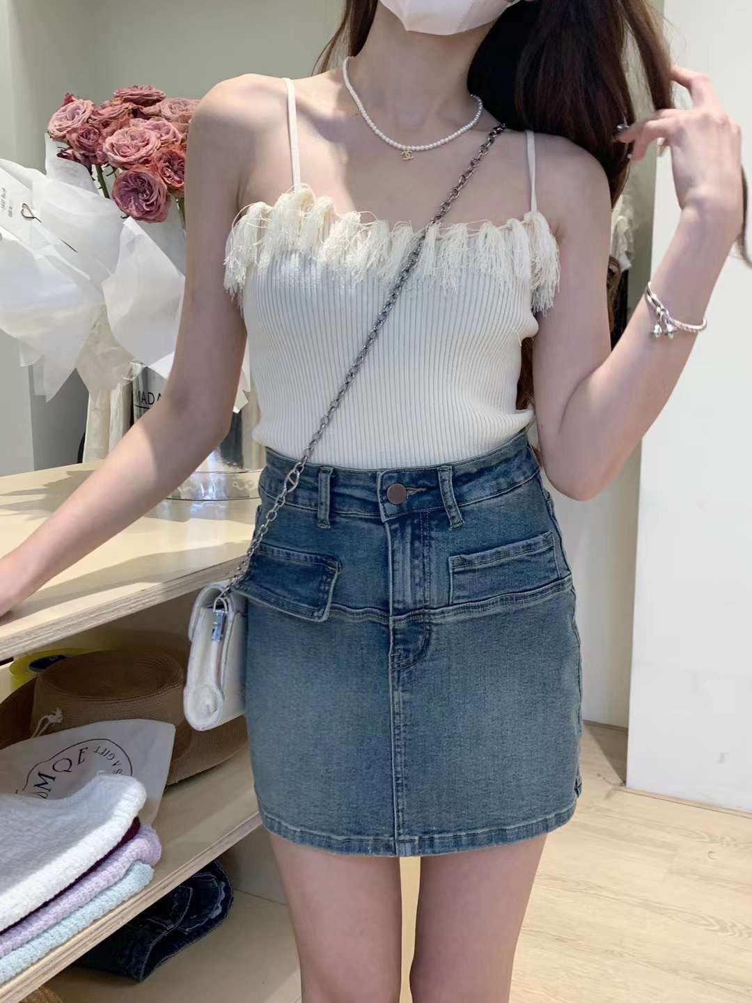 Knit-Fringe Cami Top 韩系针织流苏吊带小背心🎽 (3 Colour ) 
