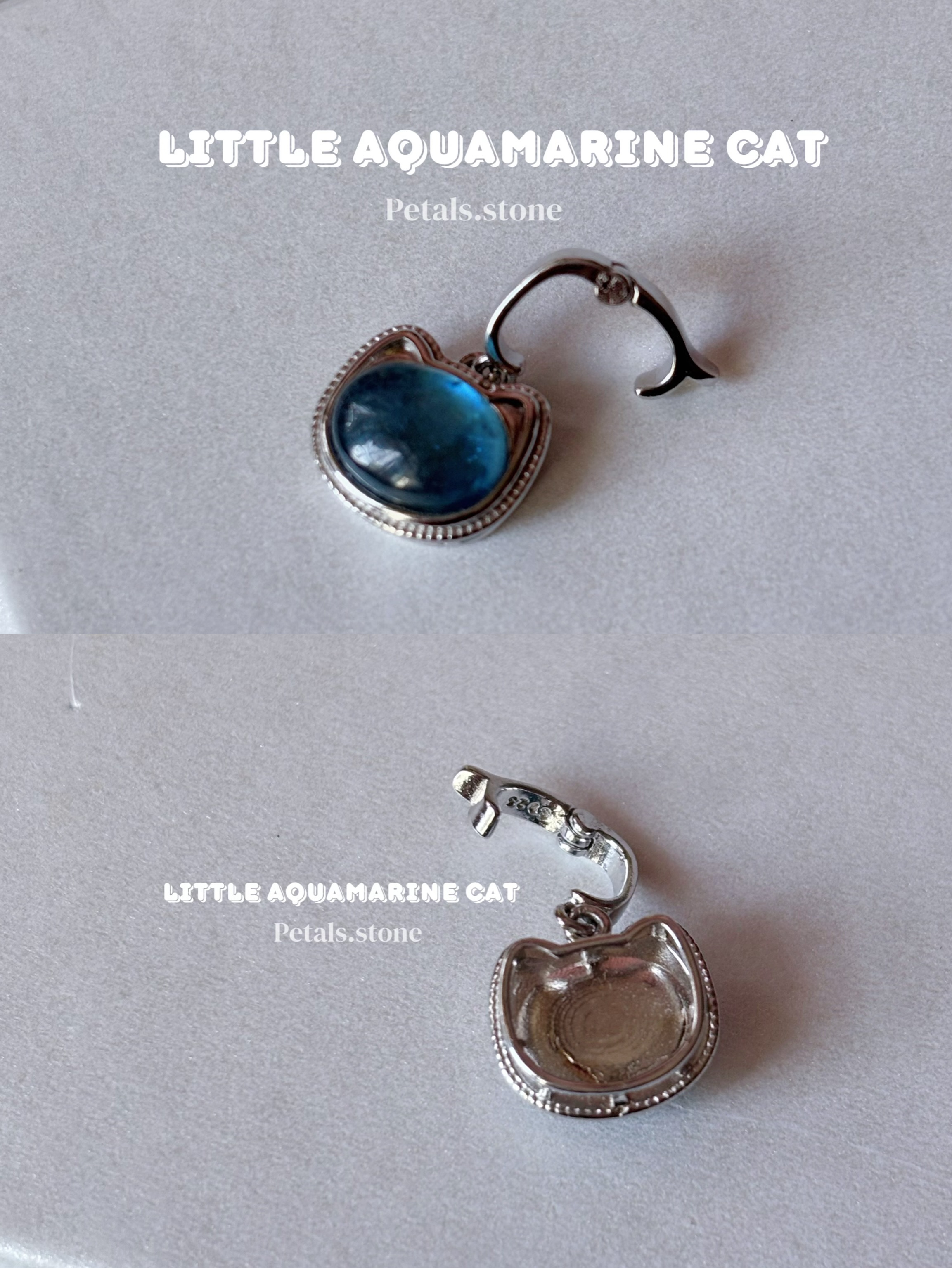  Little Aquamarine Cat | 海藍寶貓貓頸鏈 🐈🩵