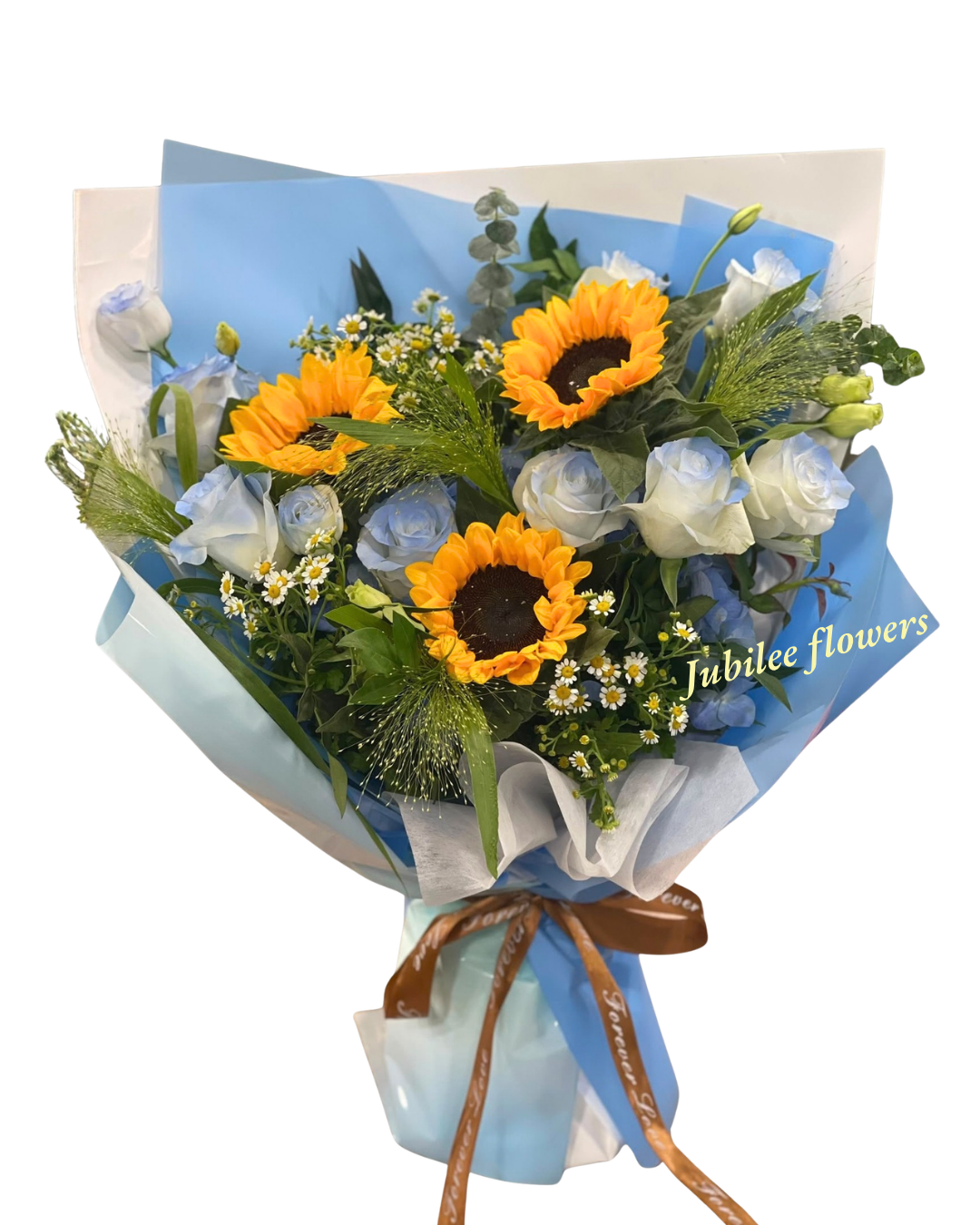 🌻向日葵 · 碎冰藍玫瑰花束