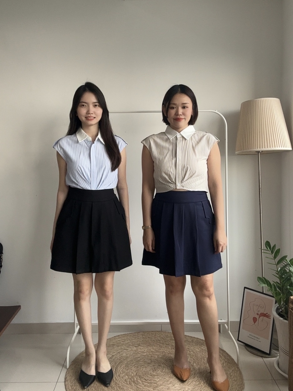 T4134 Stripe Crop Shirt - 4 Colors 