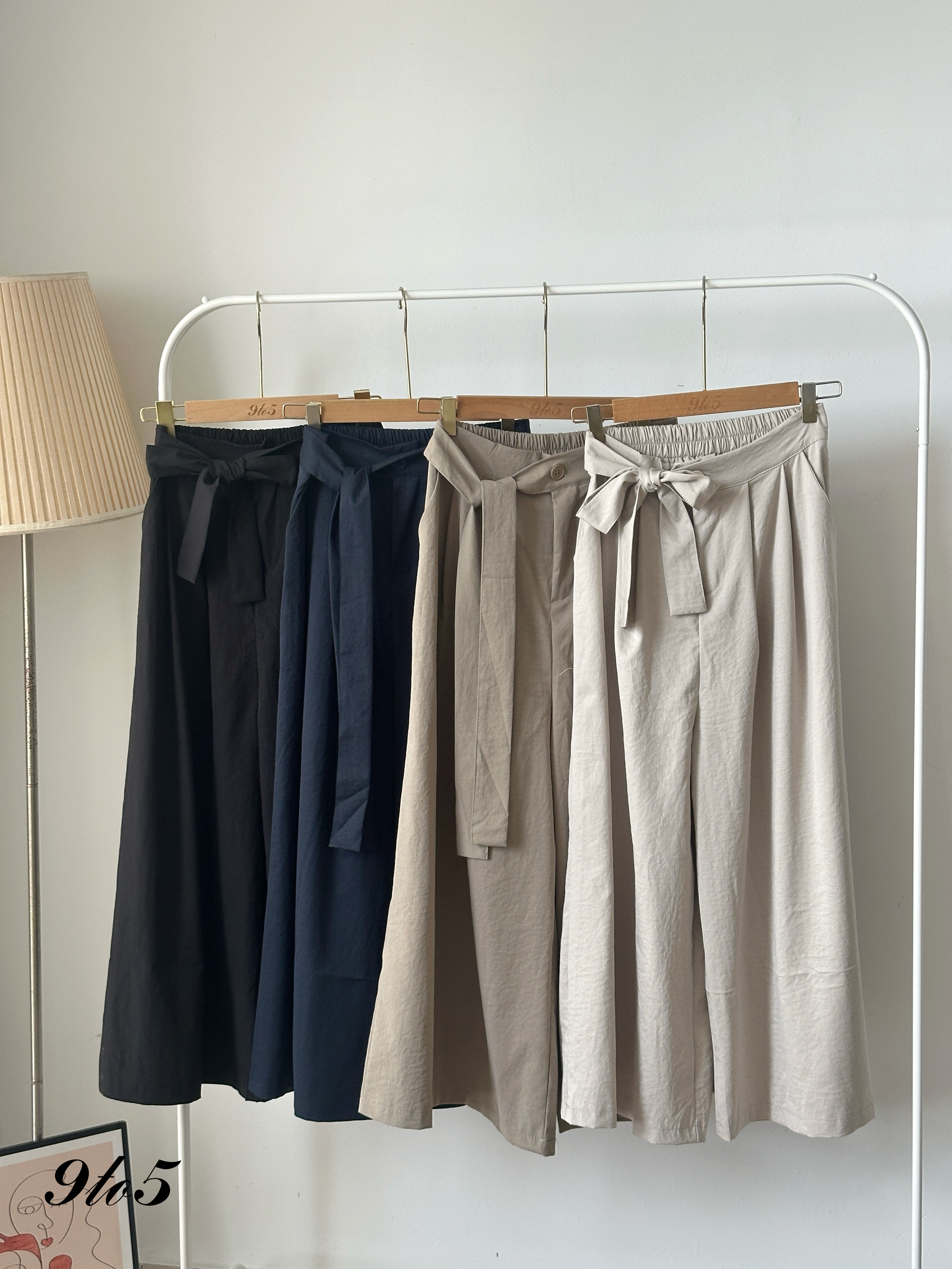 S1861 Bow-tie Wide Leg Pants - 4 Colors 