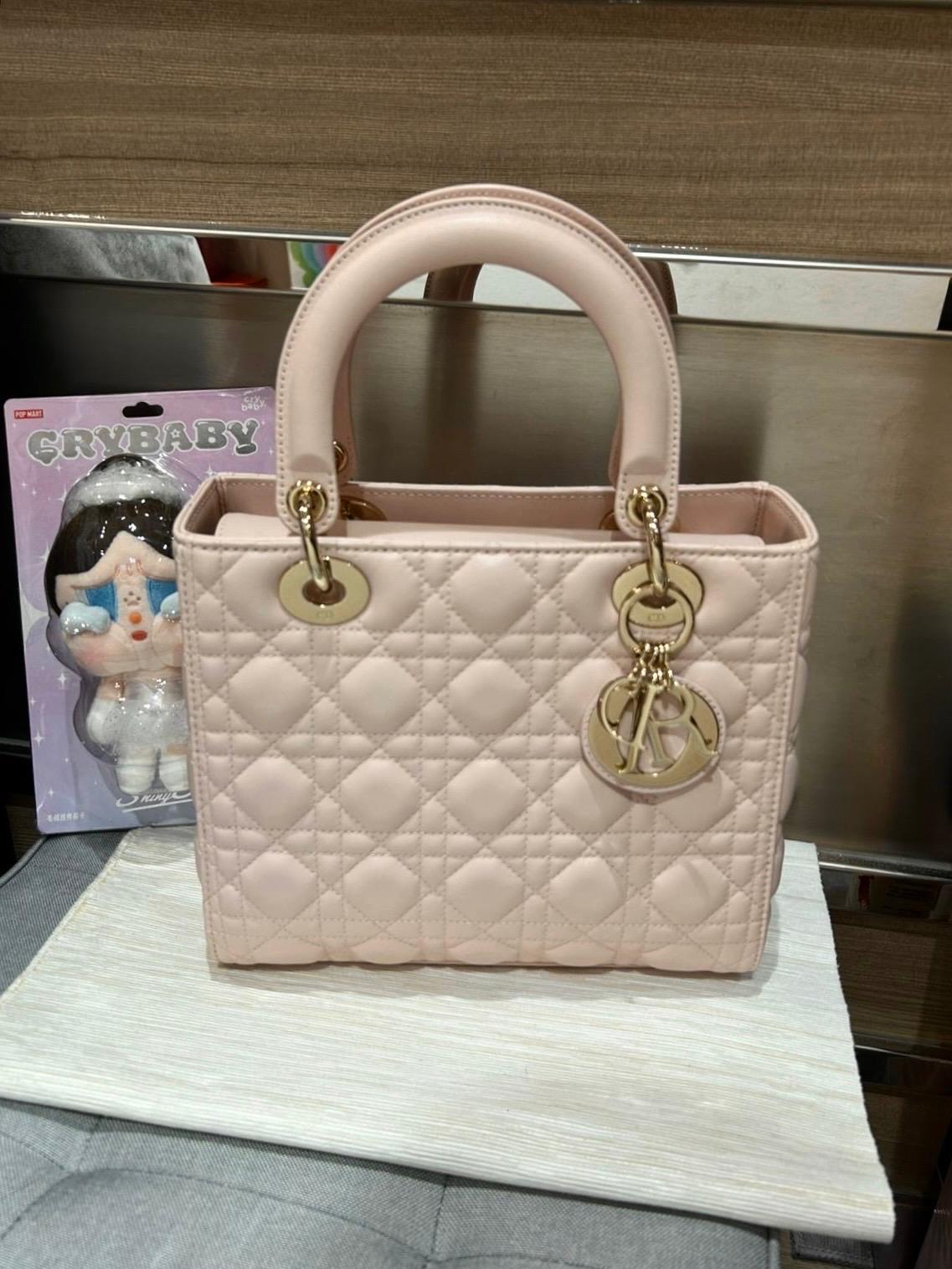 全新Dior Lady Dior Pink Medium 100%Authentic, 全新✅收據✅證書 ✅dust bag✅Box
