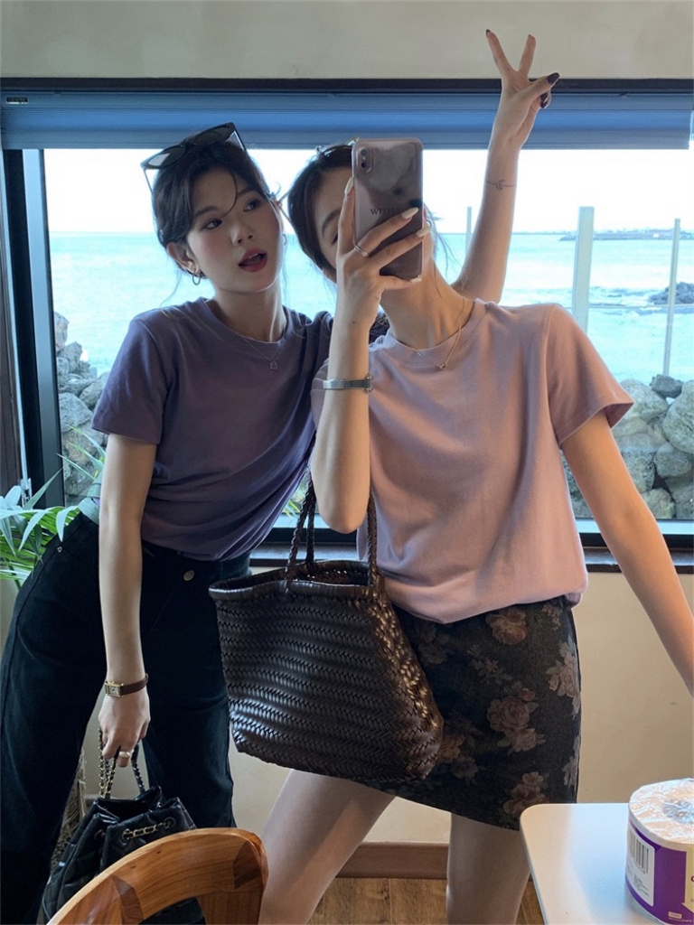 Cloudy Puff Round Neck Tee 云朵泡泡纯色圆领磨毛Tee (11 Colours)