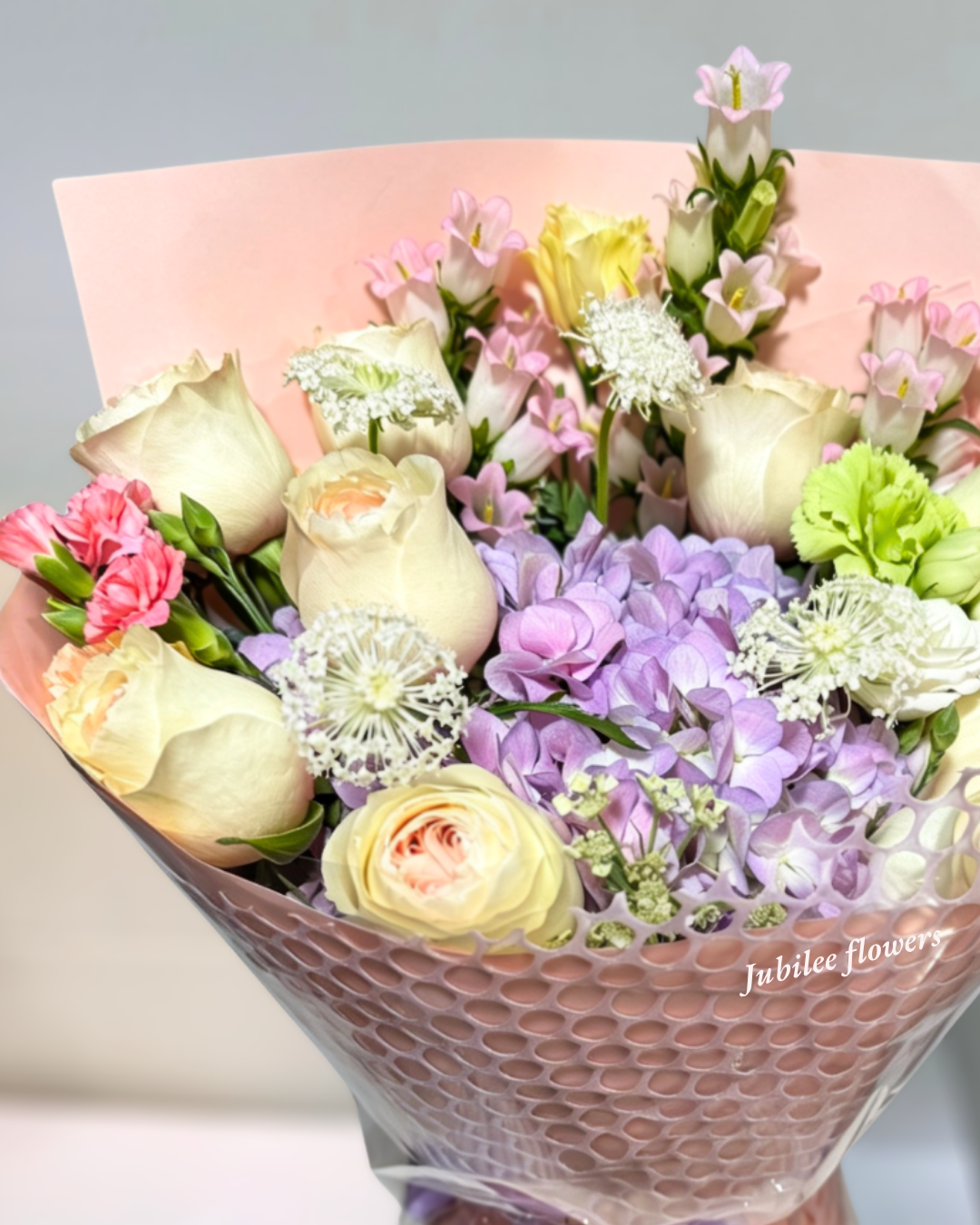 紫色繡球 x 玫瑰花束