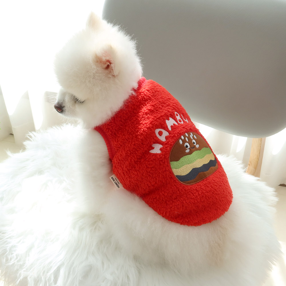 HONEY DOG🇰🇷 秋冬保暖羊羔絨快餐刺繡背心 (四款可愛造型)