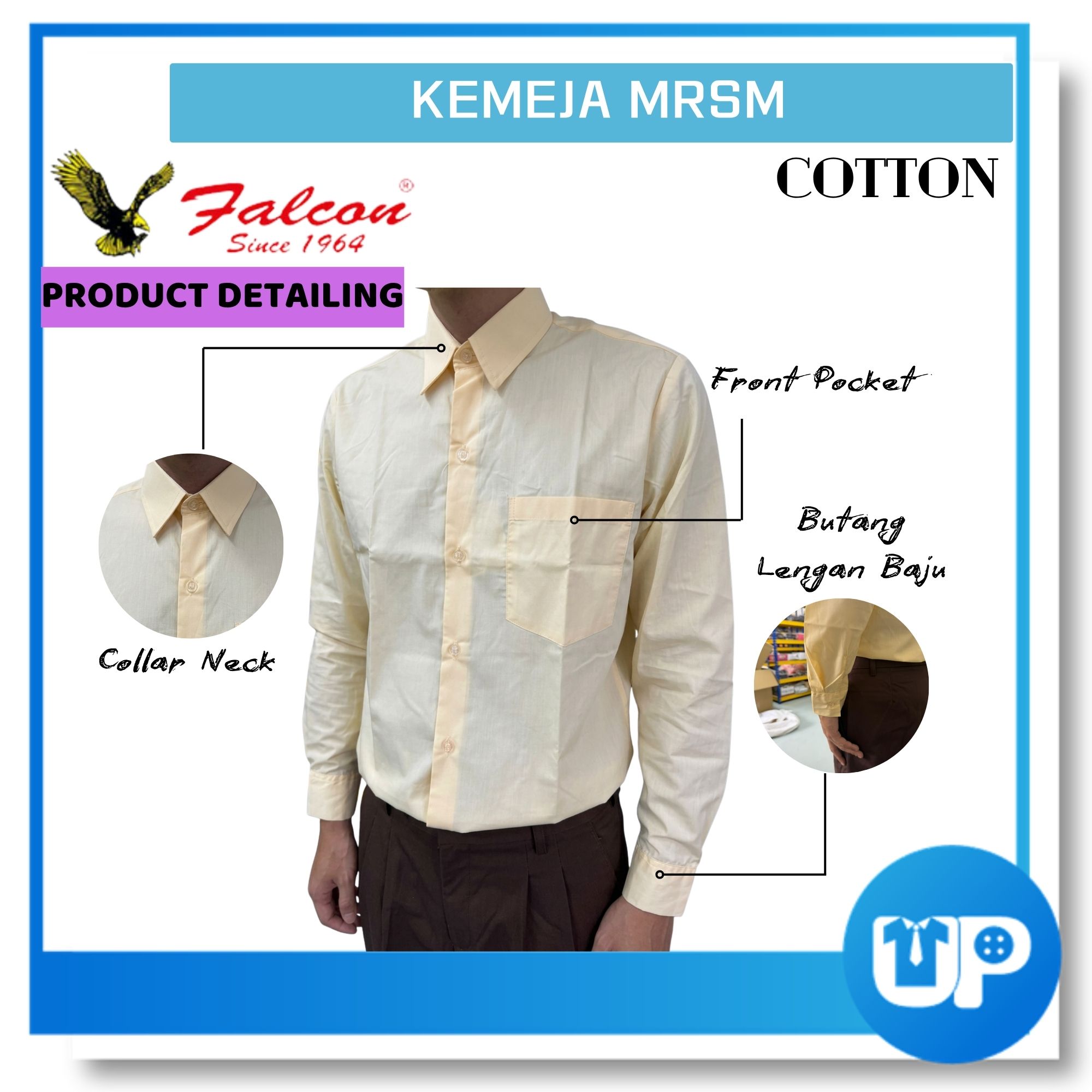 Falcon MRSM Light Peach Baju Kurung Kain Cotton Koshibo Uniform Sekolah Baju Sekolah