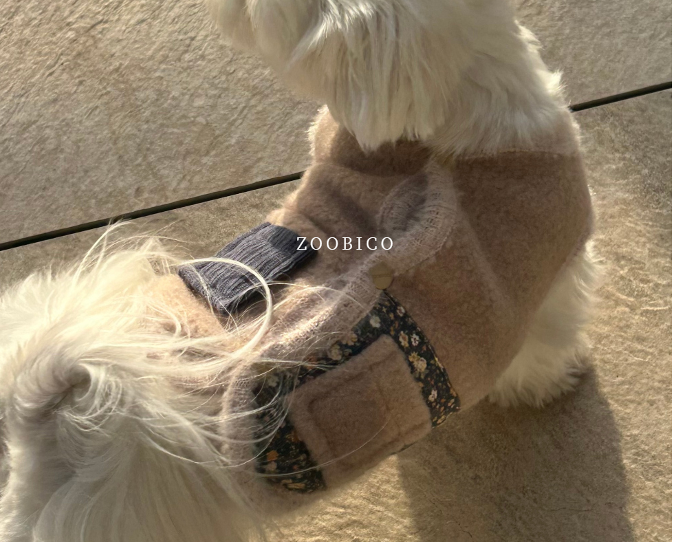 🇰🇷針織毛布配碎花布背心