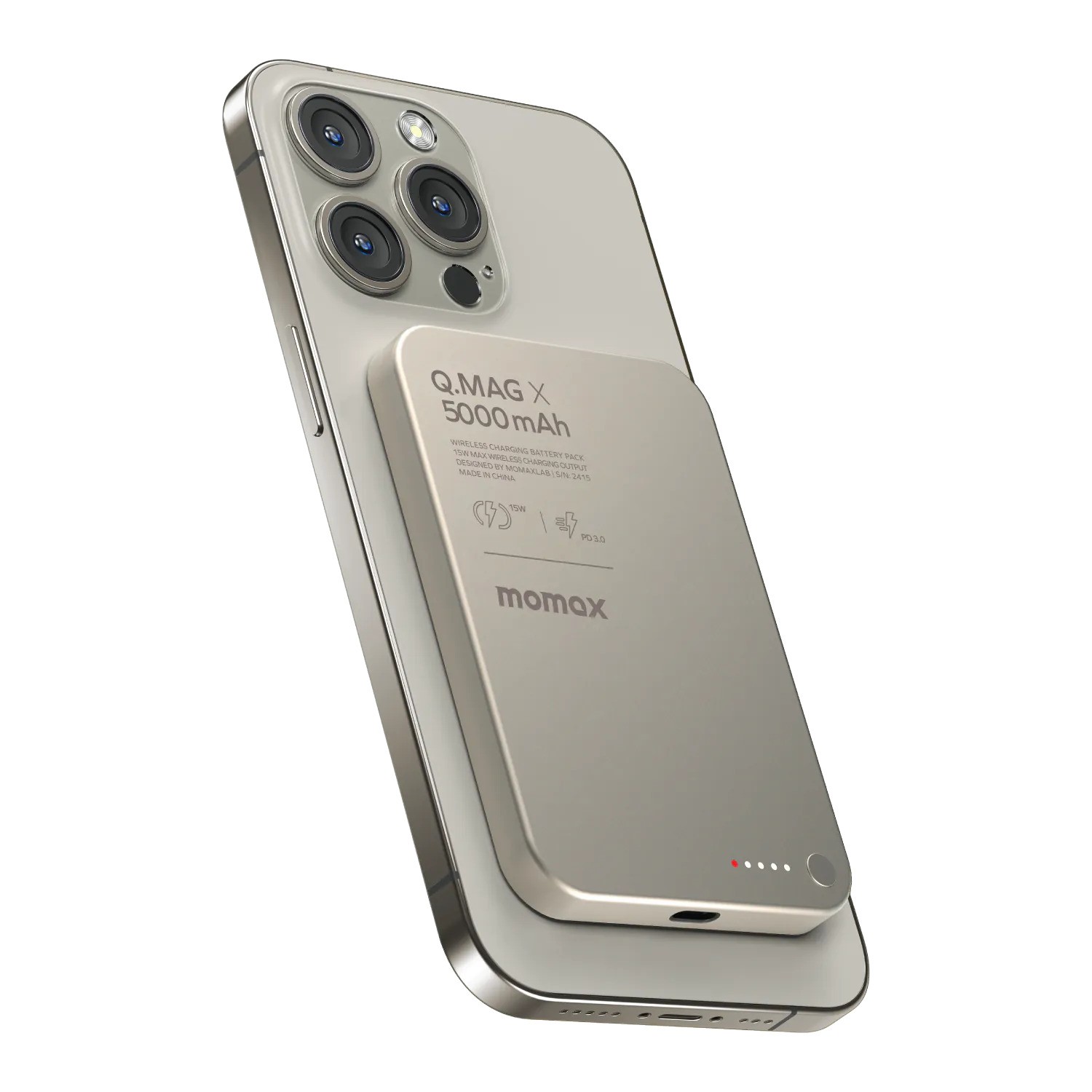 Momax  IP116 (3C追溯二維碼) Q.Mag X 5000mAh 超薄磁吸流動電源 [3色選擇]